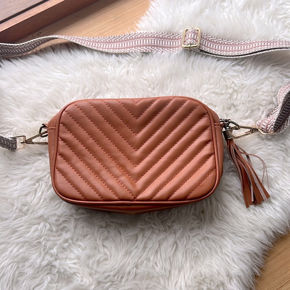 Tan faux leather purse